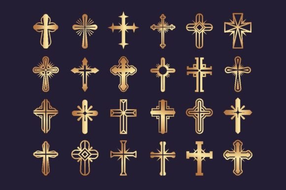Christians Cross Religion Vector Illustrations Review