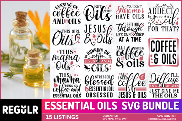 Essential Oils Svg Bundle for Crafts