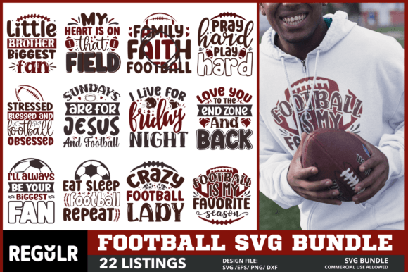 Football SVG Bundle & Crafts