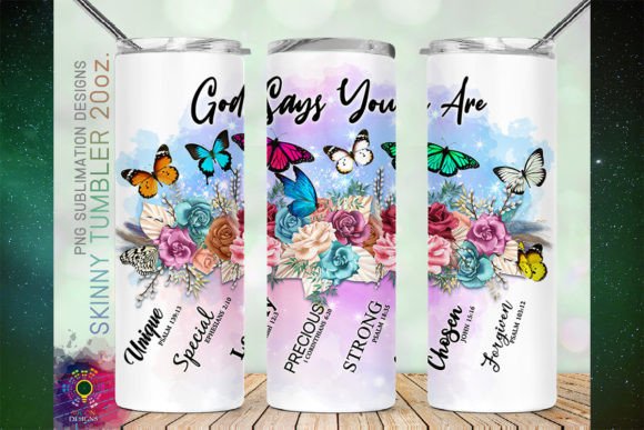God Says You Are Boho Flowers Tumbler Crafts