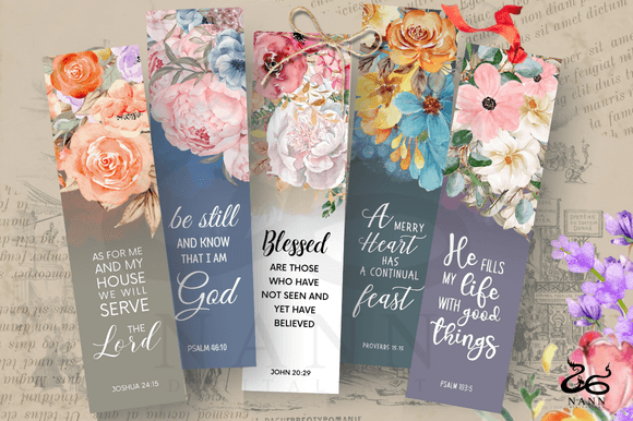 Printable Bible Verses Bookmarks Set 4 and Print Templates