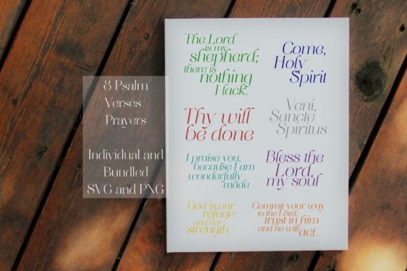 Psalm Verses and Prayers SVG PNG Bundle for Crafts
