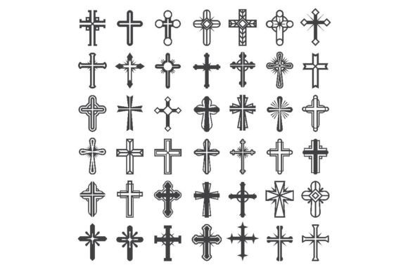 Religion Cross Symbols: Christian Illustrations for Publishing
