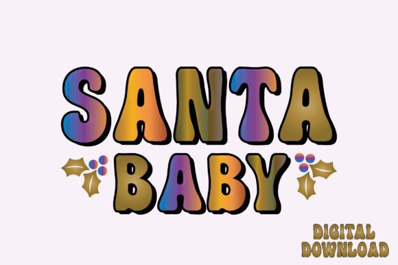Santa Baby Svg, Retro for Digital Crafts
