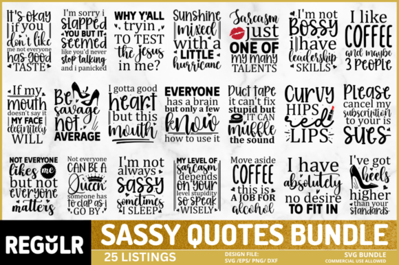 Sassy Quotes SVG Bundle Review